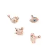 316L Stainless Steel Copper Zircon Ear Cartilage Rings & Studs Cartoon Character Waterproof Non Tarnish Surgical Steel Women'S