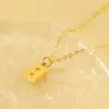 Wholesale PVD Coated 18K Gold Plated Letter Titanium Steel Simple Style Classic Style Waterproof Non Tarnish Titanium Steel Pendant Necklace