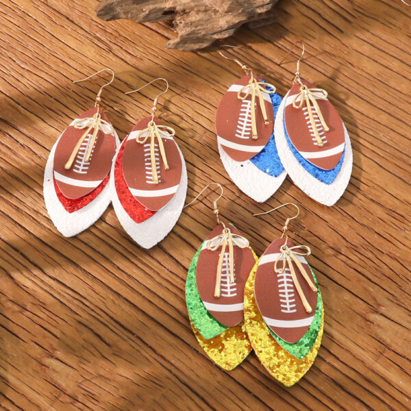 Wholesale Sports Elements Rugby Earrings