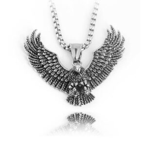 Wholesale Factory Direct titanium steel eagle pendant punk necklace retro trendy men's stainless steel casting eagle pendant