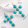 Wholesale Amazon Explosions Earrings Alloy Set Turquoise Cross Exaggerated Earrings Creative Bohemian Ear Jewelry