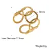 PVD Coated Real Gold Plated Geometric Stainless Steel Fashion Waterproof Non Tarnish Open Ring