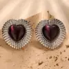Wholesale 1 Pair Vintage Style French Style Heart Shape Plating 304 Stainless Steel Ear Studs