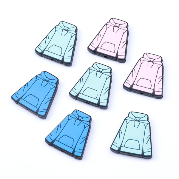 oly-3904f77440802d0b82461b71885b3239 Wholesale in stock Sweatshirt Shape Silicone Beads Baby Food Grade Material Gum Beads DIY Pacifier Chain Accessories Clothes Beads