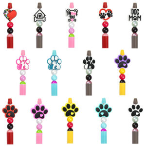 Wholesale Random 100pcs Dog Paw Series Creative Ballpoint Pen Bead