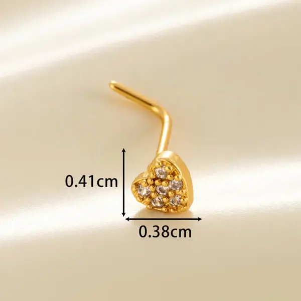 Wholesale 1 Piece Nose Rings & Studs Casual Classic Style Heart Shape Flower Butterfly Copper Flowers Butterfly Zircon Nose Rings & Studs Nose Pin