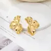 Wholesale 1 Pair IG Style French Style Flower 304 Stainless Steel 14K Gold Plated Ear Studs