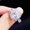 Wholesale Jewelry Simple Style Flower Copper Artificial Gemstones Diamond