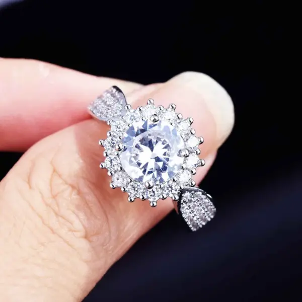 Wholesale Jewelry Simple Style Flower Copper Artificial Gemstones Diamond