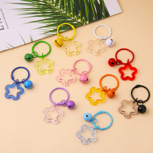 Mixed Transparent Five-pointed Star 3cm Card Ring 14mm Bell