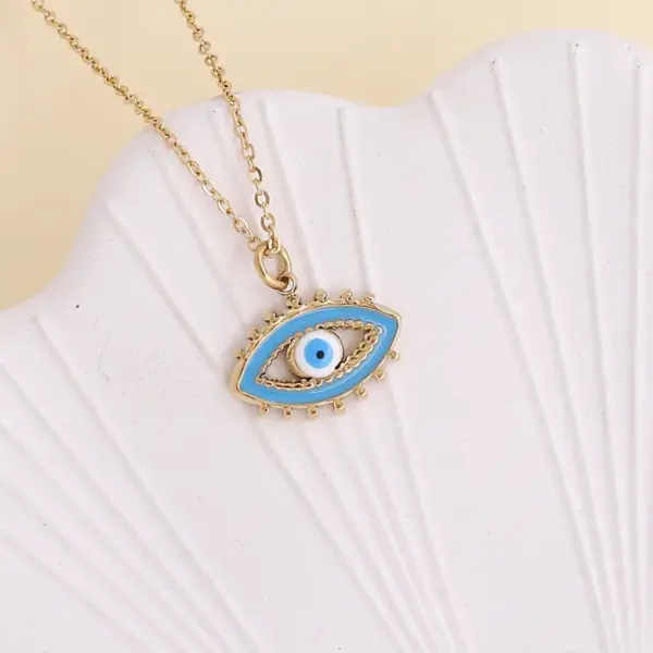Wholesale PVD Coated 18K Gold Real Gold Plated Eye Stainless Steel Waterproof Non Tarnish 304 Stainless Steel