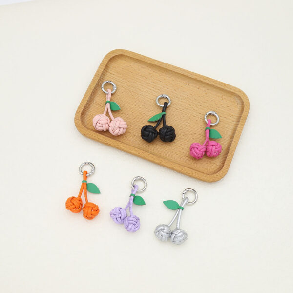 Wholesale Exquisite PU cherry shoe hanging ball pendant keychain bag charm