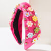Wholesale Cross-Border New Fashion Sweet and Cute Little Fresh Headband Candy Color Diamond Flower Accessories Wide-Brimmed Headband Hair Accessories