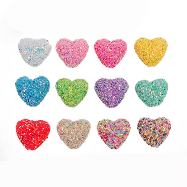 Wholesale Sequined heart-shaped straight hole acrylic beads