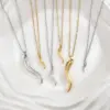 Wholesale PVD Coated 18K Gold Plated Solid Color Stainless Steel Simple Style Waterproof Non Tarnish 304 Stainless Steel Necklace