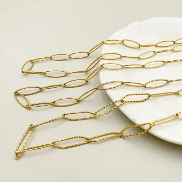 Wholesale Jewelry INS Style Printing 304 Stainless Steel Gold Plated Plating Chain Stainless Steel Necklaces