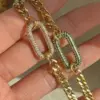 Wholesale Jewelry Fashion Round Glass Copper Rhinestones 18K Gold Plated Plating Necklace