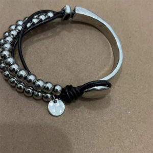 SL0023-3 black brown leather cord (high quality polished) / Pure Natural