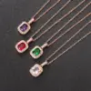 Wholesale Copper Inlay Square Zircon Bracelets Earrings Necklace