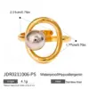 Wholesale Jewelry Luxurious Shiny Color Block 304 Stainless Steel Mixed Metal Rings