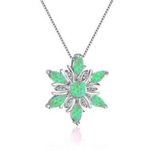 Wholesale Yansheng Cross-border Fashion Jewelry Opal Opal Opal Aobao Snowflake Necklace Pendant Christmas