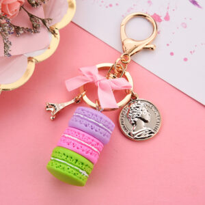 Macaron - Purple Pink Green / keychain
