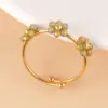 Wholesale Jewelry Casual Bohemian Flower 304 Stainless Steel 14K Gold Plated Beaded Open Rings