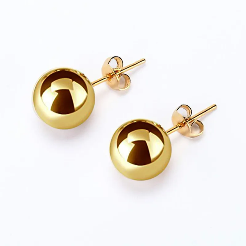 Wholesale Distinctive Round Bead Earrings Beanstalk Earrings 2-8mm Electroplated Stainless Steel Earrings Women And Men Titanium Steel Earrings