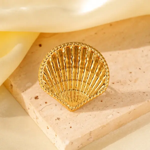 Wholesale Fashion Luxury Vacation Style Stainless Steel Ring Star Smooth Open Ring Women's Trendy Non-Fading Jewelry Accessory