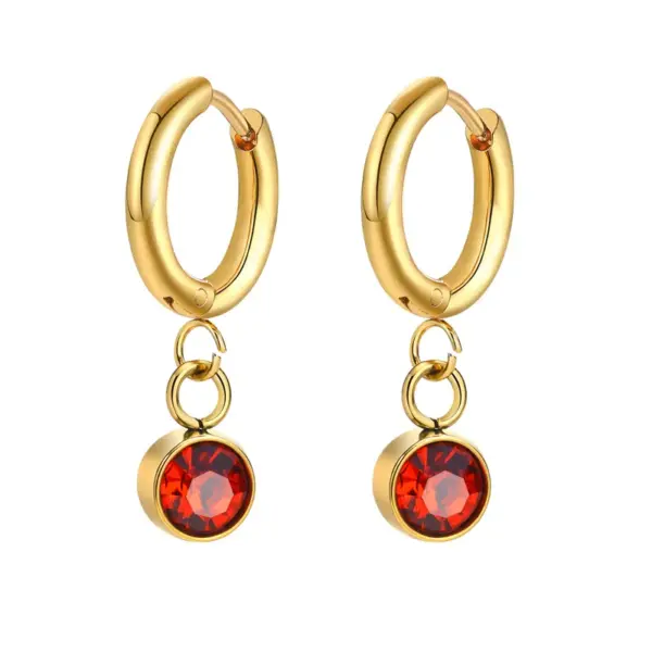 Wholesale PVD Coated Gold Plated Geometric 201 Stainless Steel Vintage Style Simple Style Waterproof Non Tarnish 304 Stainless Steel Earrings