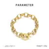 Wholesale PVD Coated 18K Gold Plated Geometric 304 Stainless Steel Simple Style Classic Style Waterproof Non Tarnish 304 Stainless Steel Bracelets