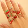 Wholesale Jewelry Elegant Lady Cherry Strawberry Copper Plating Open Rings