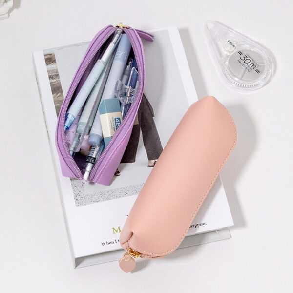 Wholesale College style genuine leather retro leather PU pencil case