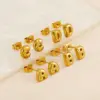 PVD Coated 18K Gold Plated Letter 304 Stainless Steel Simple Style Classic Style Waterproof Non Tarnish Ear Studs
