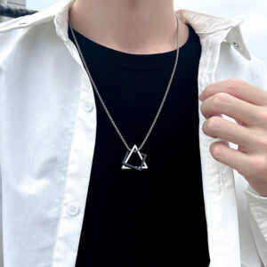 8276# color matching geometric space necklace