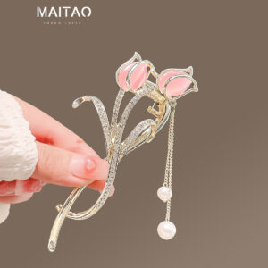 Tulip twist clip-pink cat eye