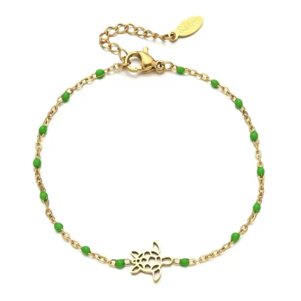Wholesale Elegant Cute Handmade Tortoise Steel Twisted Rope Chain Lobster Trigger Clasp Closure Chain & Link Bracelets Wholesale