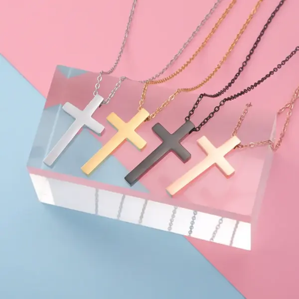 Wholesale Fashion Cross Stainless Steel Patchwork Pendant Necklace