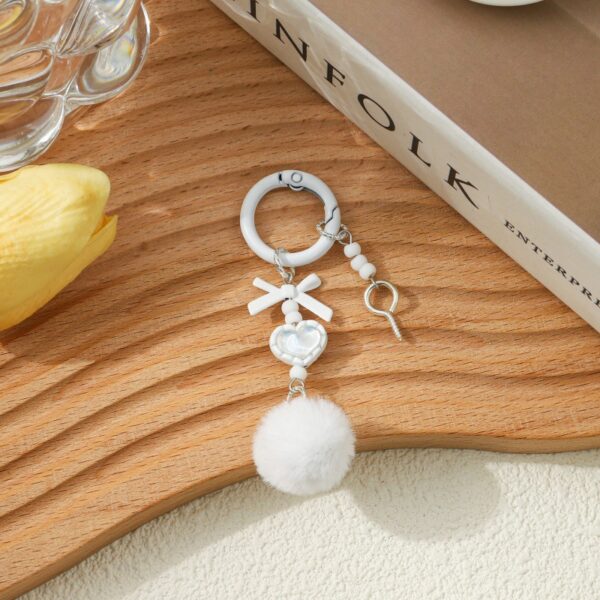 Wholesale New creative fur ball mobile phone chain beaded diy handmade fur ball chain blind box cute grain hanging chain pendant key chain