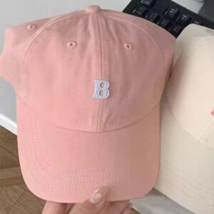 Small B patch baseball cap-pink / Adjustable