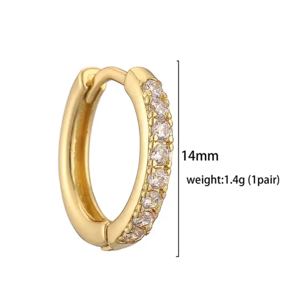 Wholesale 1 Pair Casual Simple Style Classic Style Round Plating Inlay Copper Zircon 18k Gold Plated Hoop Earrings