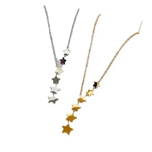 Wholesale 1 Piece Fashion Star Titanium Steel Plating Necklace