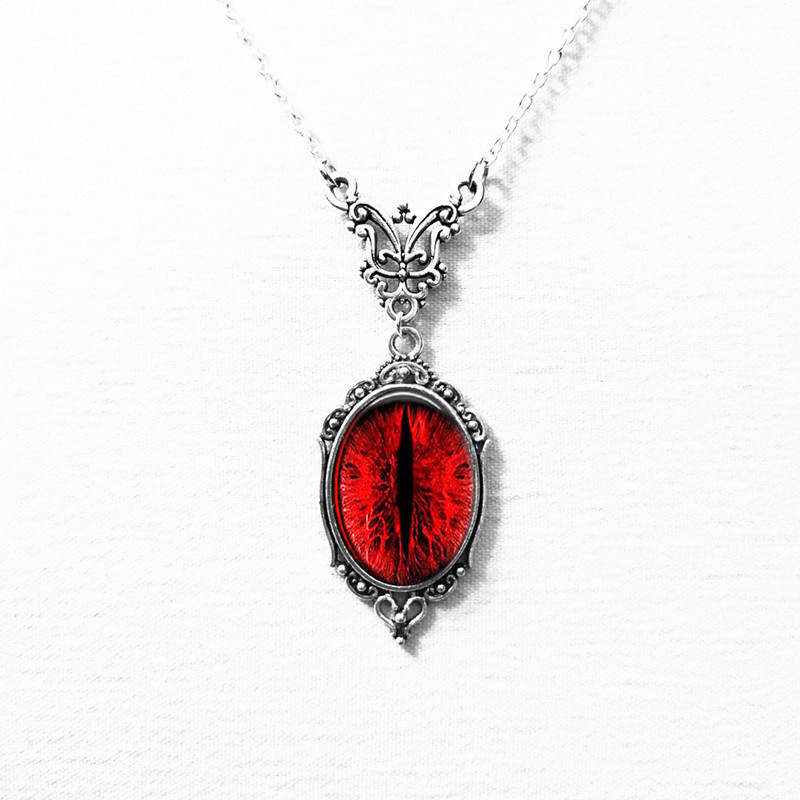 Wholesale Cross-border foreign trade gothic blood cat's eye charm necklace vampire relief retro choke factory direct sales