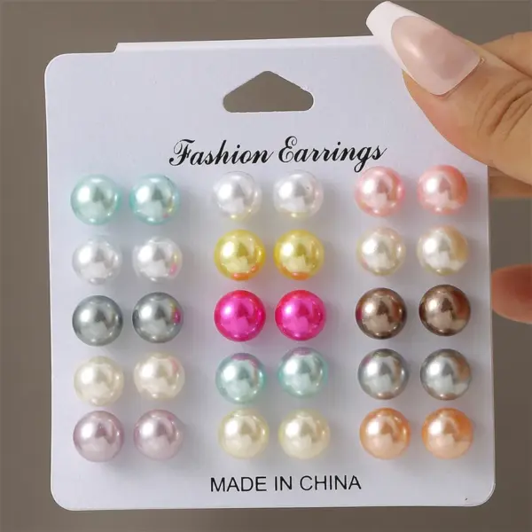 1 Set Simple Style Korean Style Pentagram Pearl Flower Inlay Alloy Artificial Pearls Artificial Diamond Ear Studs