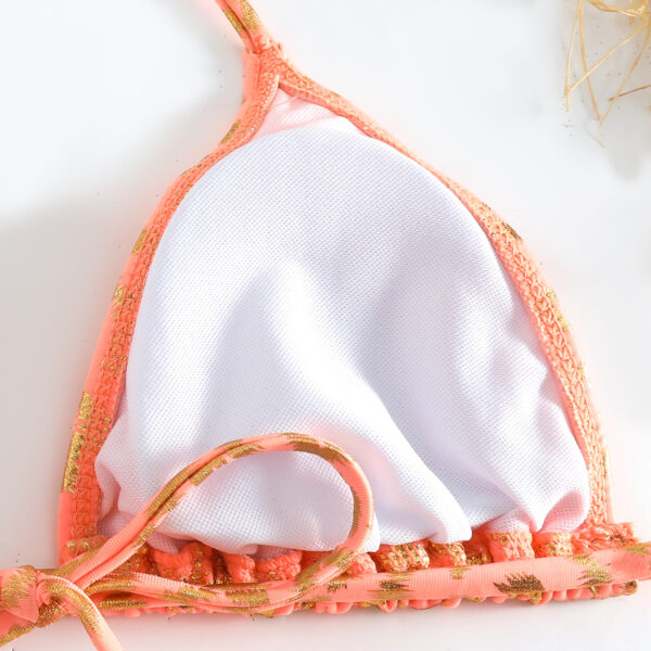 oly-39810c68f9a84dc0e336e8014356075e Wholesale 2023 new European and American fashion sexy leopard print bronzing swimsuit women's halter lace-up hot spring beach vacation bikini