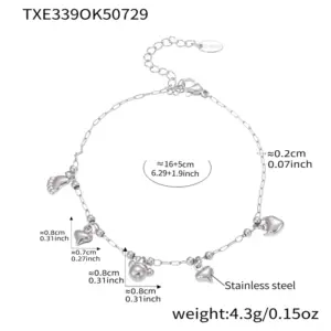 TXE339-Steel Bear Bracelet 16 5cm