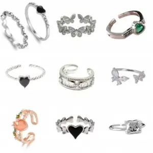 Wholesale Romantic Modern Style Simple Style Animal Letter Heart Shape Alloy Copper Gold Plated Silver Plated Artificial Gemstones Artificial Pearls Artificial Diamond Open Ring In Bulk