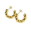 Wholesale Fashion Twist Titanium Steel Plating Ear Studs 1 Pair