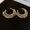 Wholesale 1 Pair Retro Exaggerated C Shape Plating Copper 18k Gold Plated Ear Studs