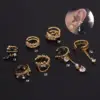 Wholesale U Shape Inlaid Zircon Copper Copper Earrings